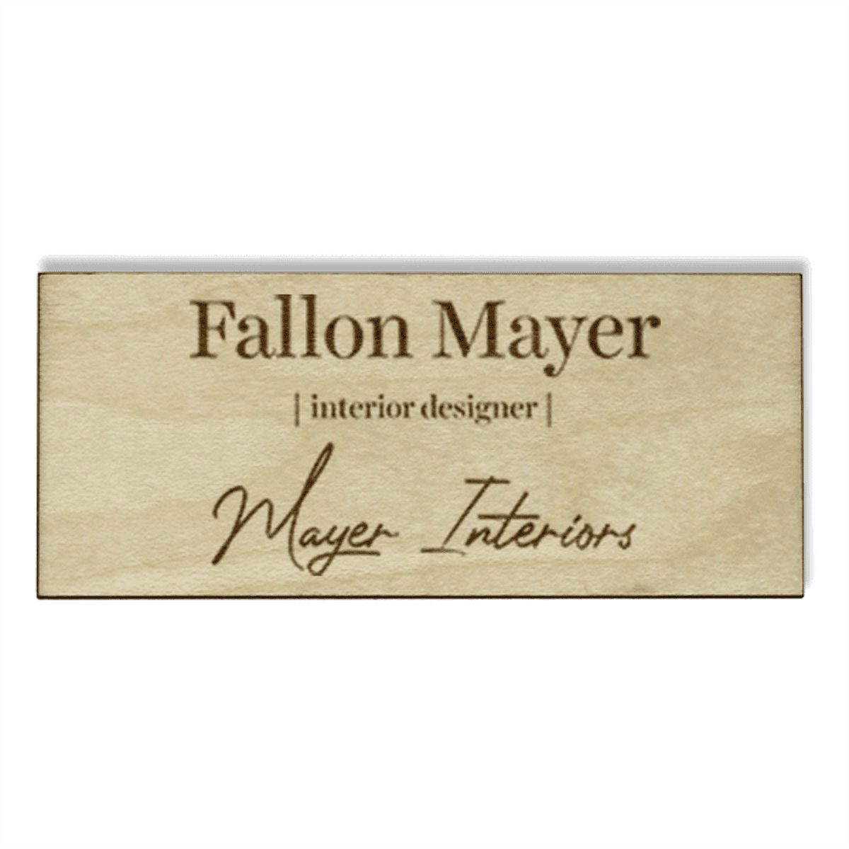 Wood Engraved Designer Name Tag