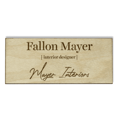 Wood Engraved Designer Name Tag