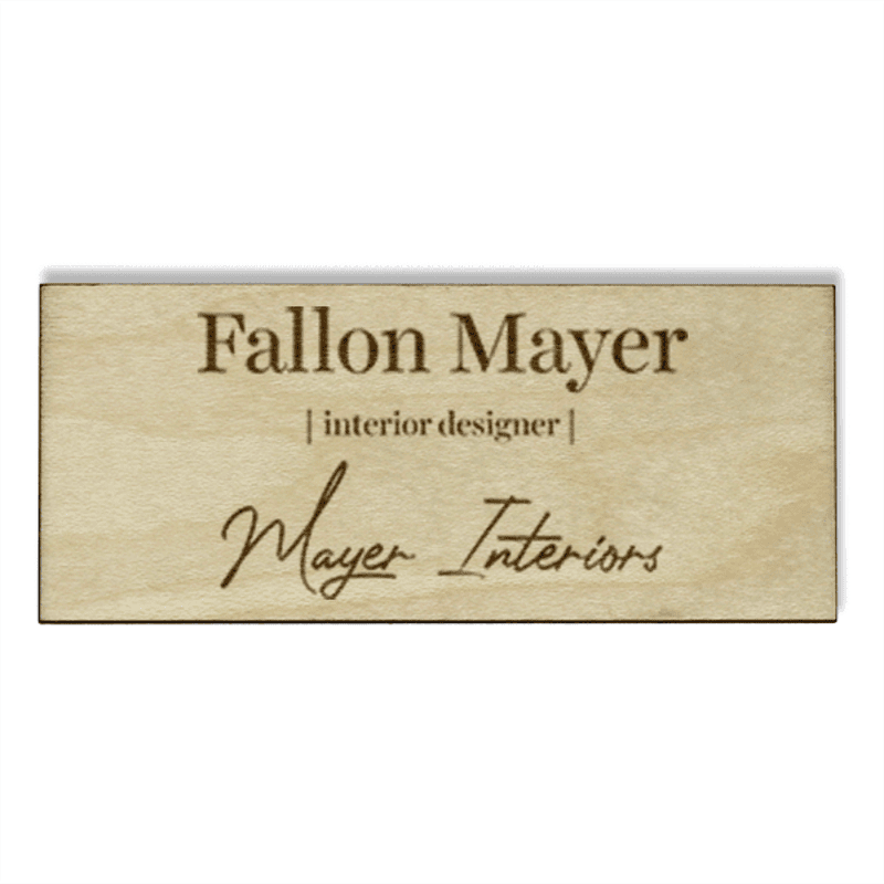 Wood Engraved Designer Name Tag