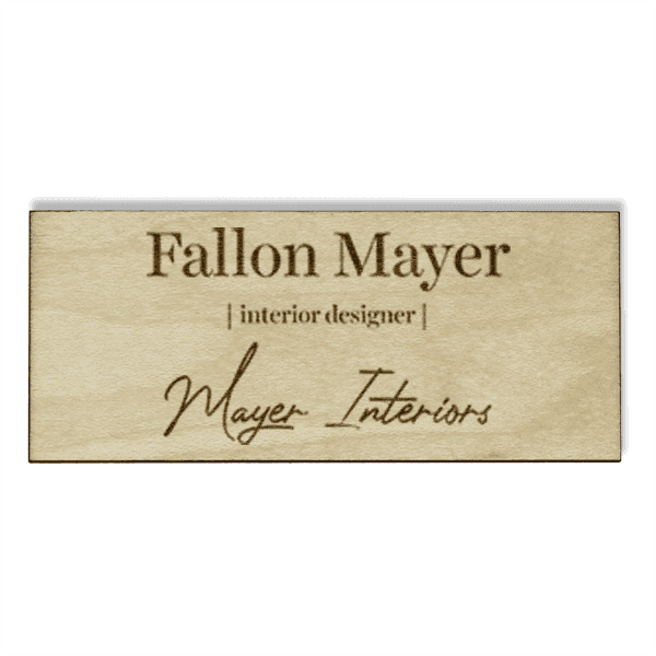 Wood Engraved Designer Name Tag