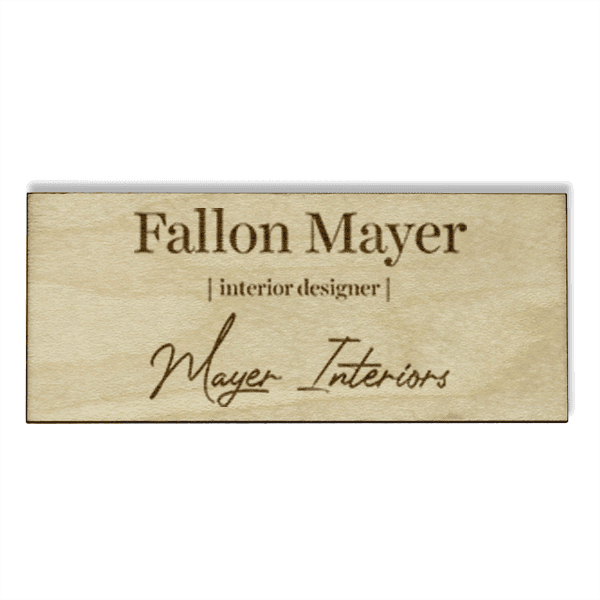 Wood Engraved Designer Name Tag