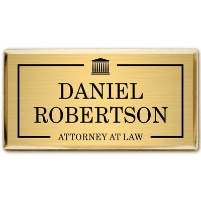 Modern Outline Logo Lawyer Name Tag - alternate view