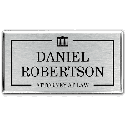 Modern Outline Logo Lawyer Name Tag