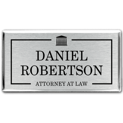 Modern Outline Logo Lawyer Name Tag