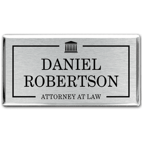 Modern Outline Logo Lawyer Name Tag