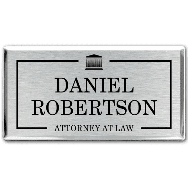 Modern Outline Logo Lawyer Name Tag