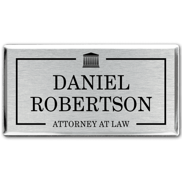 Modern Outline Logo Lawyer Name Tag