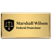 Law Scales Templated Lawyer Name Tag