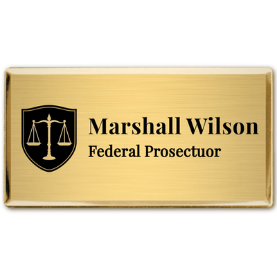 Law Scales Templated Lawyer Name Tag