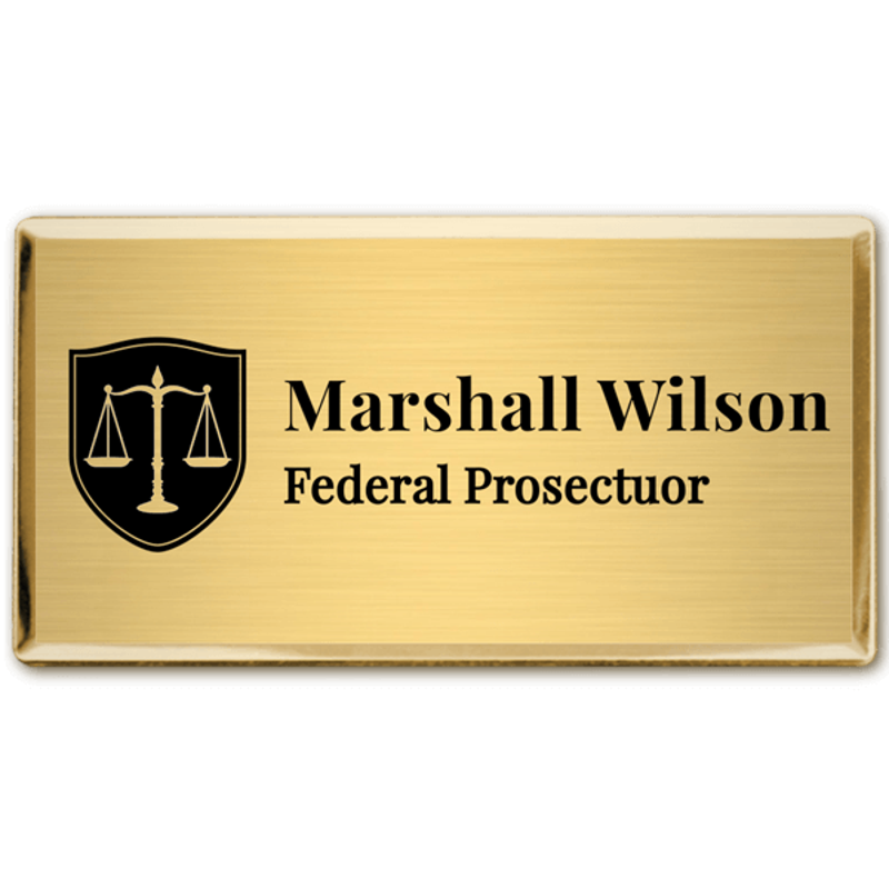 Law Scales Templated Lawyer Name Tag