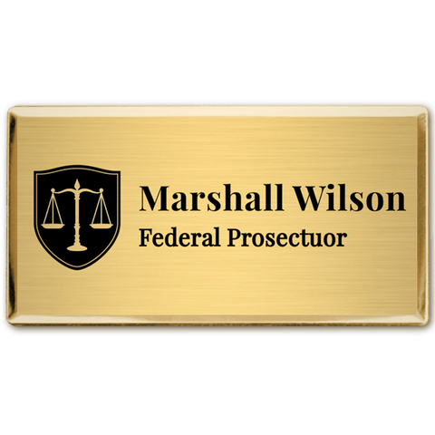 Law Scales Templated Lawyer Name Tag