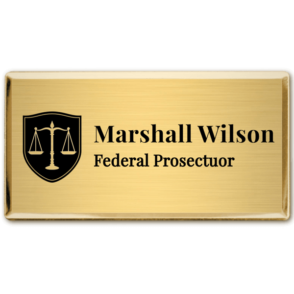 Law Scales Templated Lawyer Name Tag