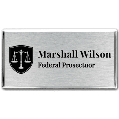 Law Scales Templated Lawyer Name Tag - alternate view