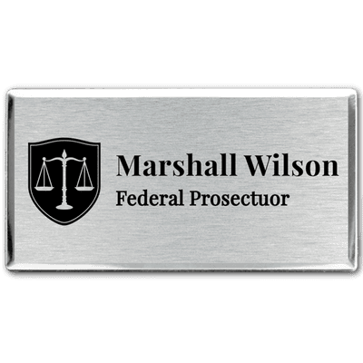 Law Scales Templated Lawyer Name Tag - alternate view