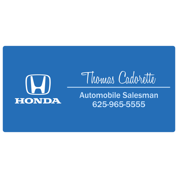 Custom Royal Blue Logo Name Tag