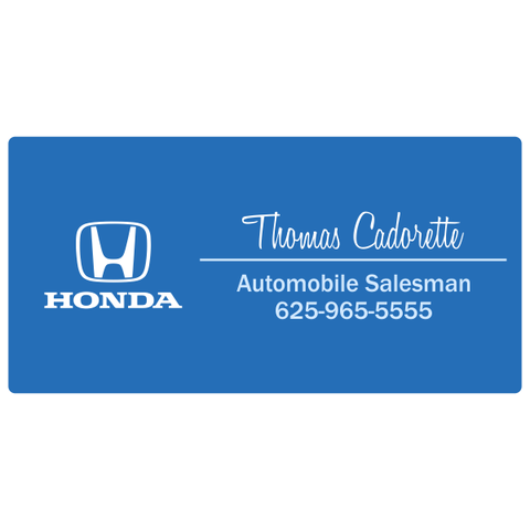 Custom Royal Blue Logo Name Tag