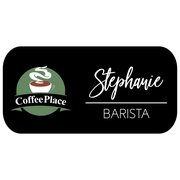 Logo Barista Chalkboard Name Tag