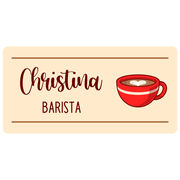 Script Coffee Cup Barista Name Tag