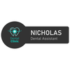 Special Shape Dentist Name Tag in Dark Grey