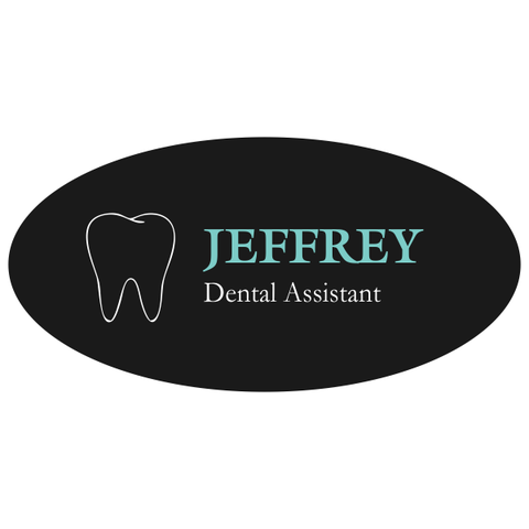 Aqua Tooth Shaped Dental Name Tag