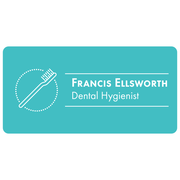 Teal Toothbrush in Circle Dentist Name Tag