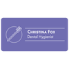 Toothbrush in Circle Dentist Name Tag in Cool Violet