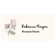 Minimal Floral Name Tag