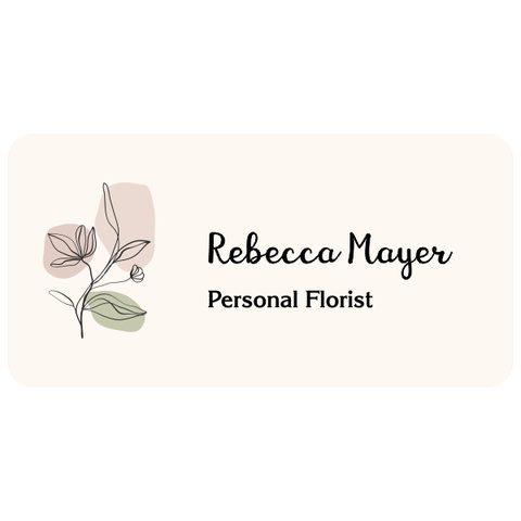 Minimal Floral Name Tag
