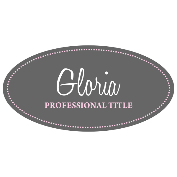 Elegant Script Oval Name Tag
