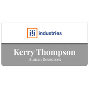 Two Tone Grey and White Name Tag