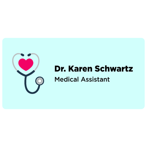 Heart Medical Name Tag with Heart