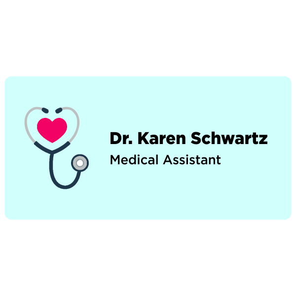 Heart Medical Name Tag with Heart