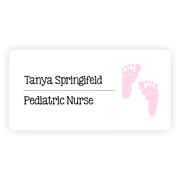 Pink Baby Foot Pediatric Name Tag