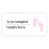 Pediatric Name Tag with Pink Baby Foot Print