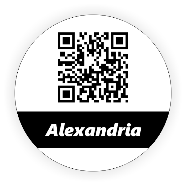 Circle Custom QR Code Name Badge with Logo