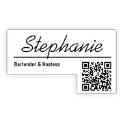 Custom Drop Tab QR Code Name Badge with Logo