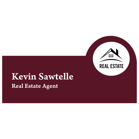 Custom Maroon Real Estate Name Tag