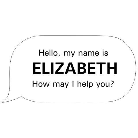 How May I Help You Speech Bubble Name Tag