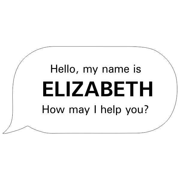 How May I Help You Speech Bubble Name Tag