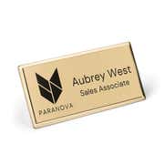 Custom Engraved Metal Framed Name Badge, 1.5" x 3"