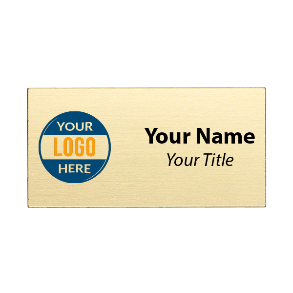 1.5" x 3" Custom Gold Name Tag