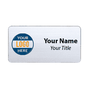 1.5" x 3" Custom Silver Name Tag