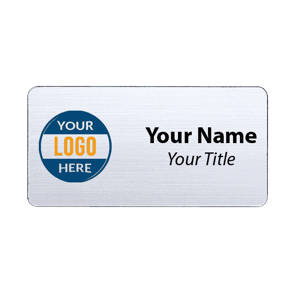 1.5" x 3" Custom Silver Name Tag