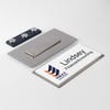 1.5x3 full color executive name badge silver frame with magnetic backing 