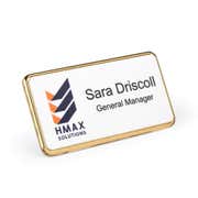Medium Executive Name Badges | Rounded Corners | Fully Custom UV Printed | 1.5 x 3 Inch