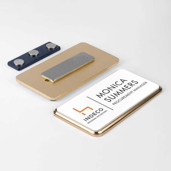 Medium Full Color Executive Badges with Rounded Corners and magnetic backing 