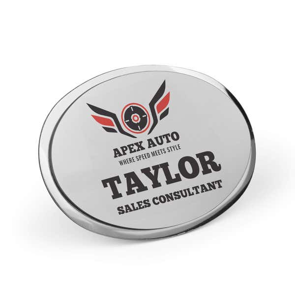 Executive Full Color Beveled Oval Name Badges