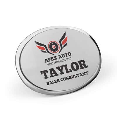 Executive Oval Name Badges - 1.75" x 2.5" - alternate view
