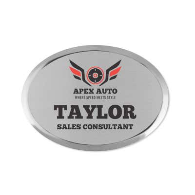 Executive Oval Name Badges - 1.75" x 2.5" - alternate view