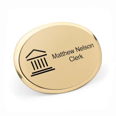 Law Office Oval Premier Name Tag